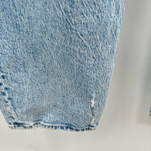 ABERCROMBIE & FITCH 90's straight ultra high rise blue woman distressed jean NWT - Picture 6 of 12